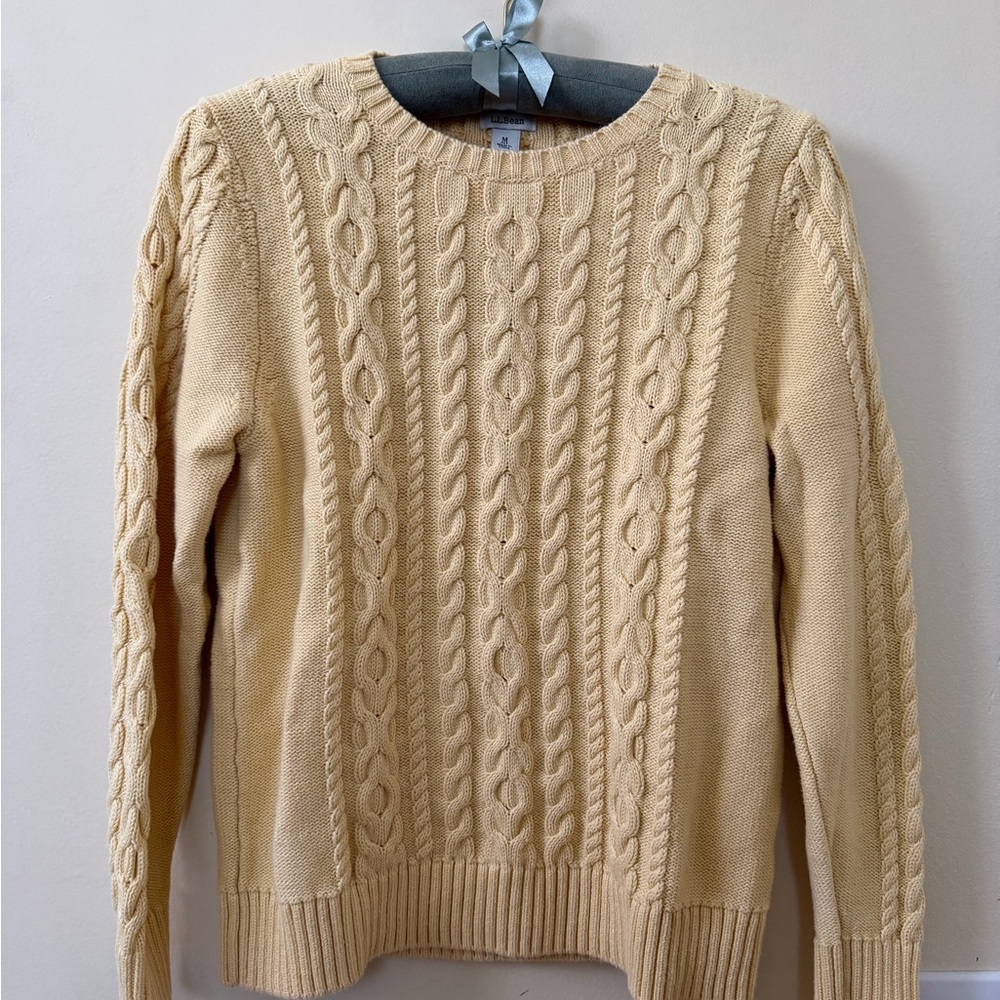 L.L. Bean Cable Knit Tan Sweater